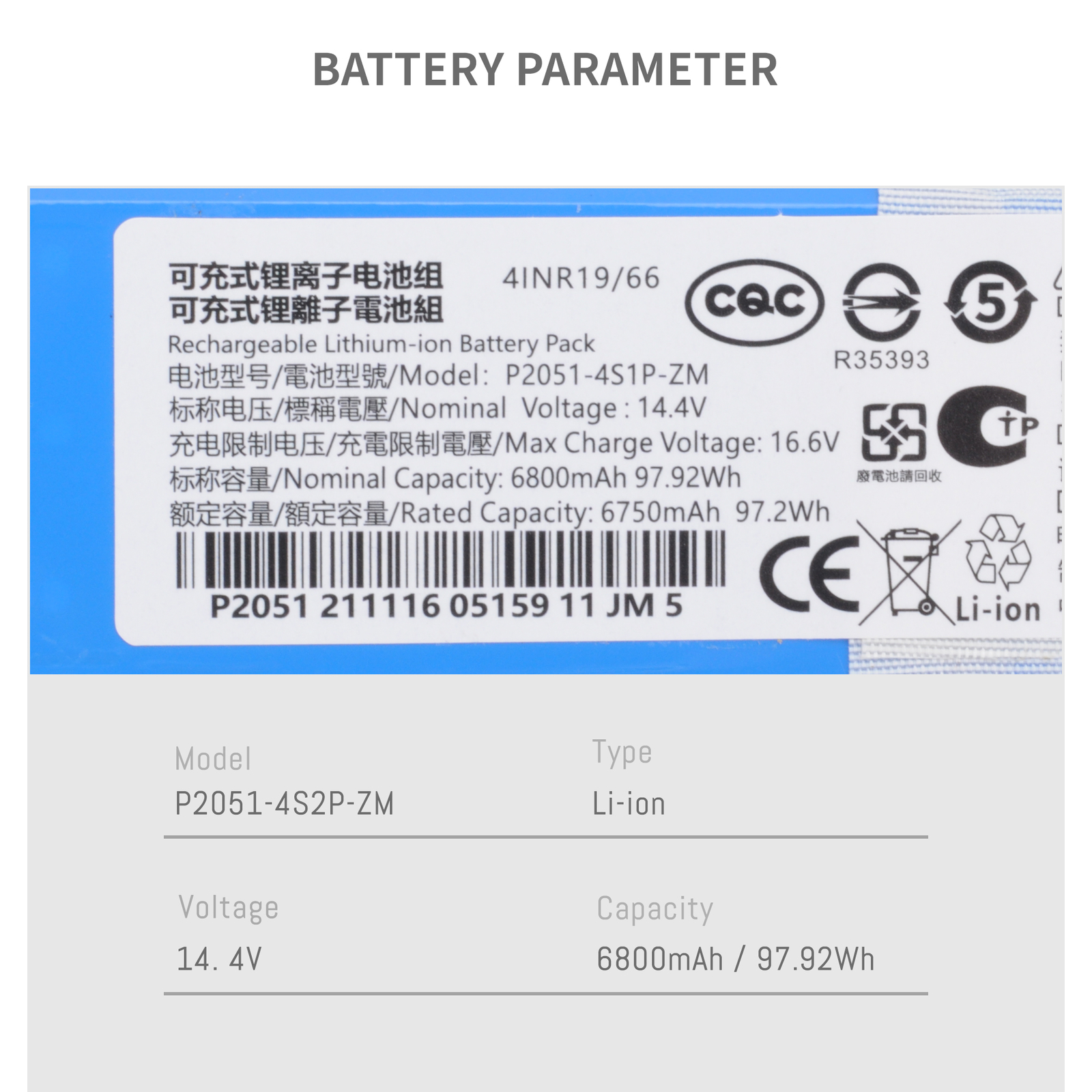 6800mAh Replacement Battery for Eufy Robovac L70 Hybrid, L10, T2190, T2190G21