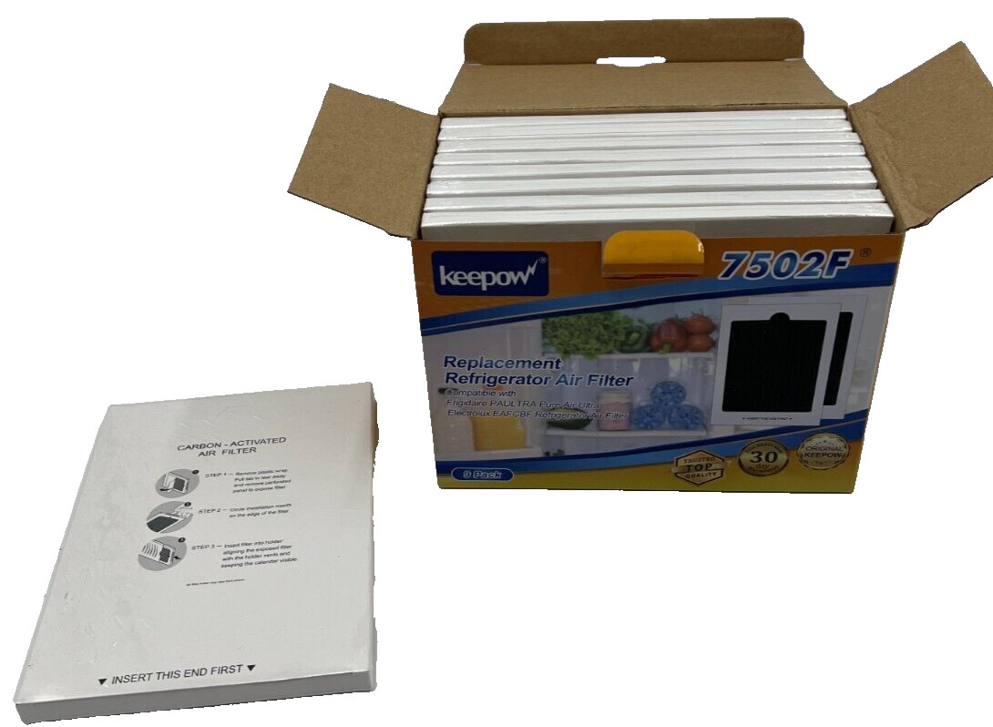 4 PACKS OF 9 KEEPOW Paultra Refrigerator Air Filter Carbon-Activated 7502F