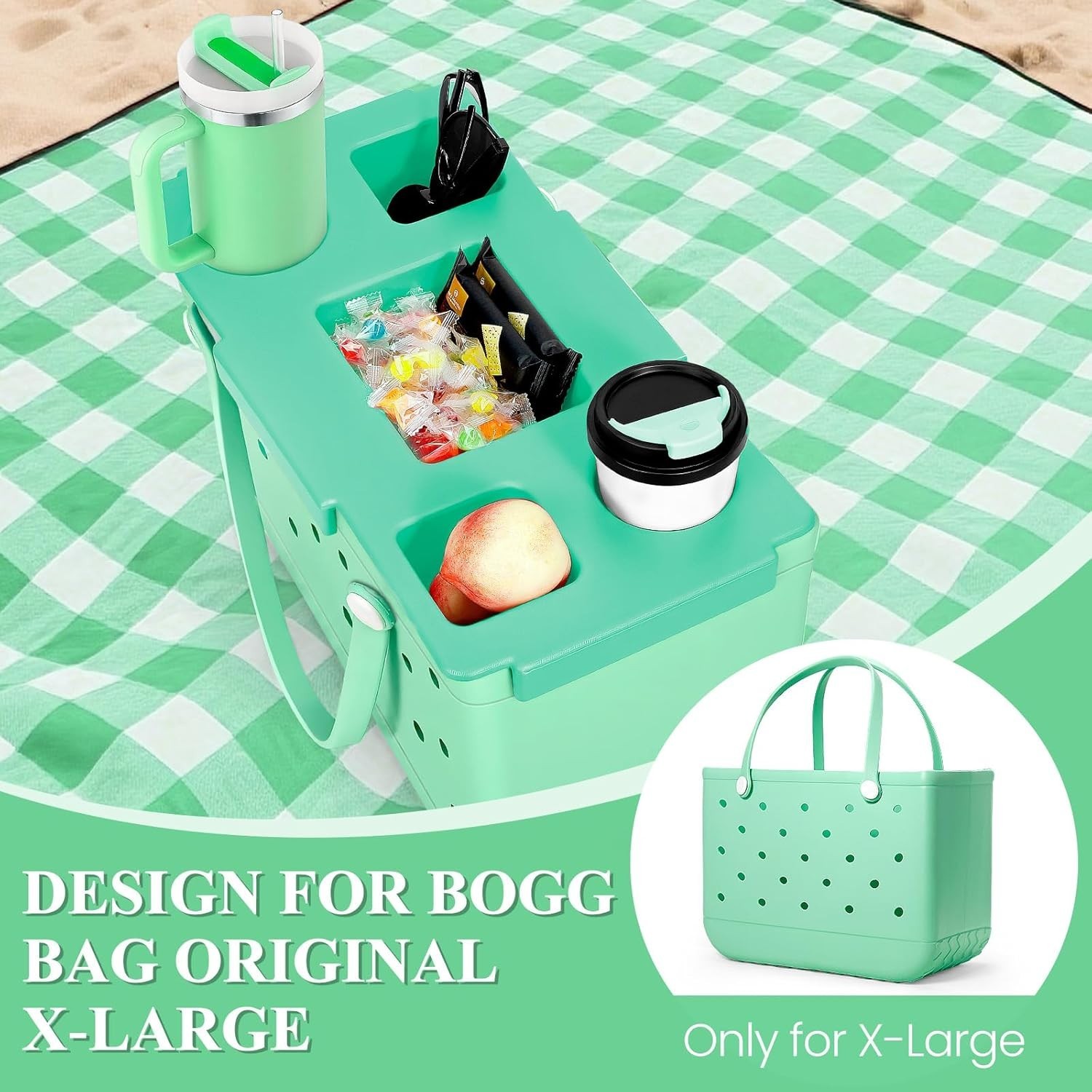 Topper Tray Accessories for Bogg Bag X-Large, Waterproof EVA Stanley Cup Holder