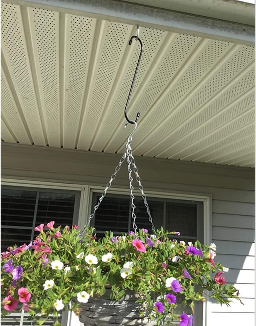 Extra Large Plant S Hooks (6 Pack 10 inch) Rust Resistan Heavy Duty Long S Hooks
