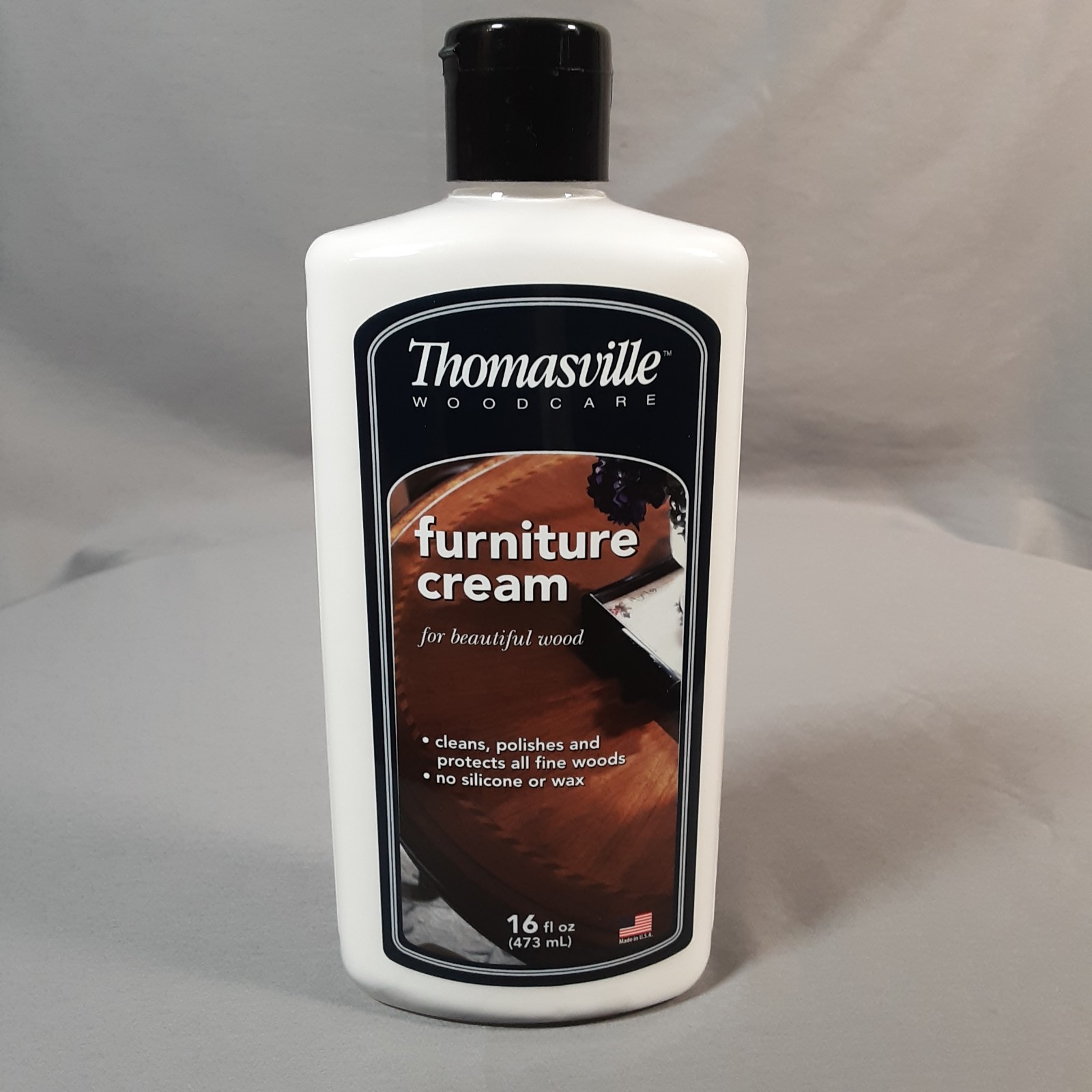 NEW Thomasville Furniture Cream Wood Polish Cleaner 16oz Cleans Protects No Wax