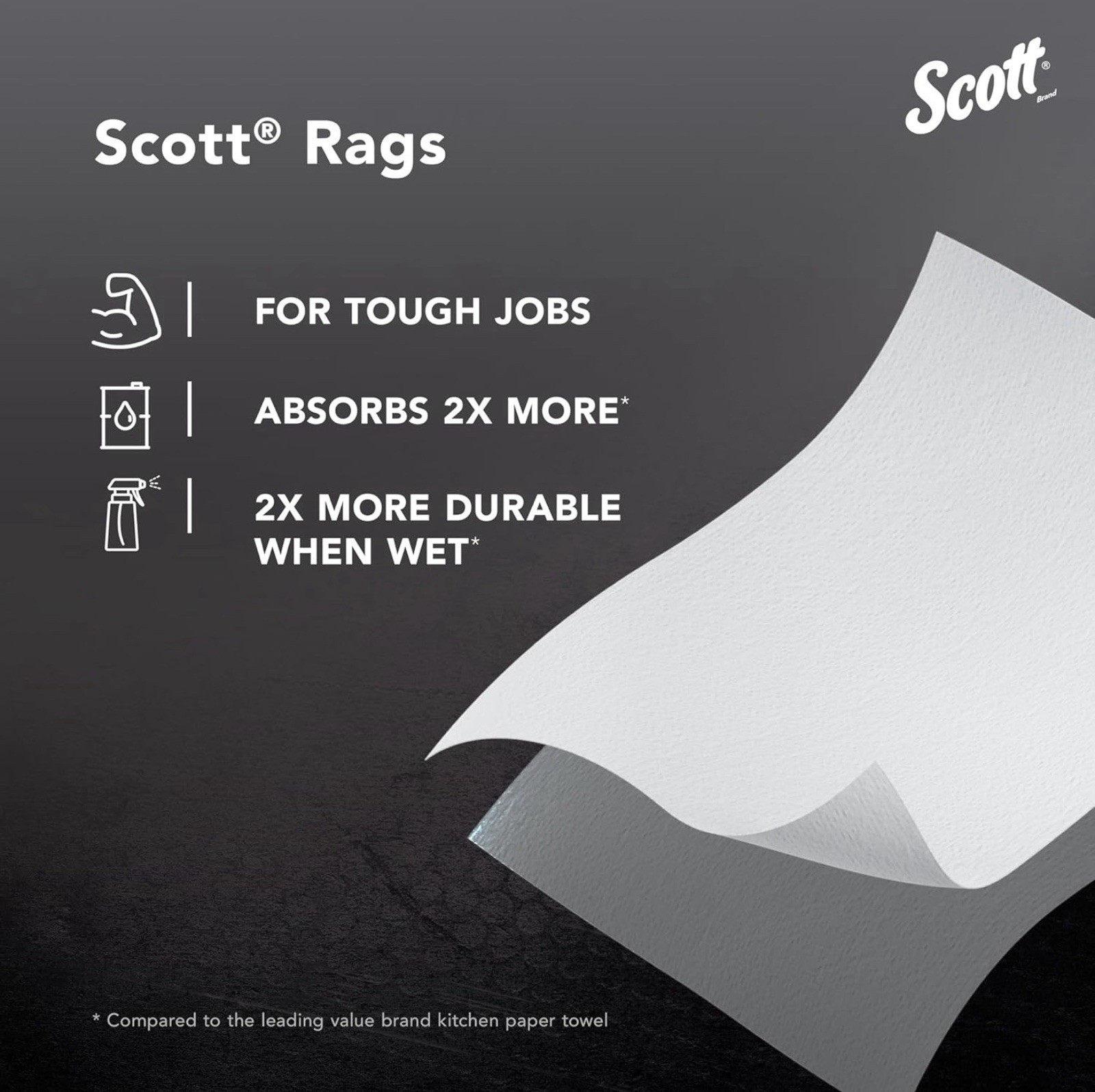 Scott® Rags On A Roll™ All-Purpose Towels ~ 12 Rolls 720 Total Sheets ~ 11”x9.4”