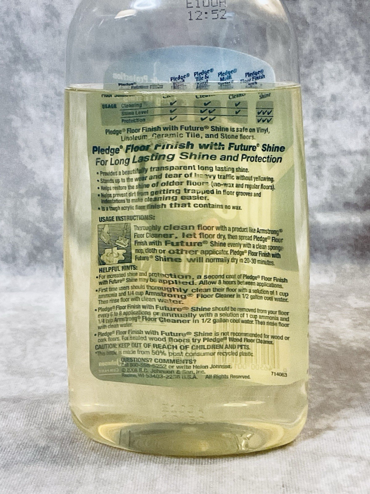PLEDGE FUTURE SHINE PREMIUM FLOOR FINISH 27 FL OZ SC JOHNSON DISCONTINUED