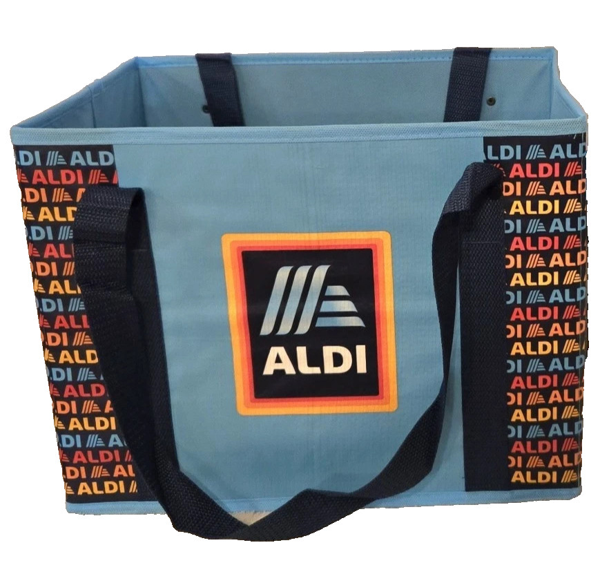 ALDI Shopping Box Bag Collapsible 14x10x11″ Blue Navy 1PC