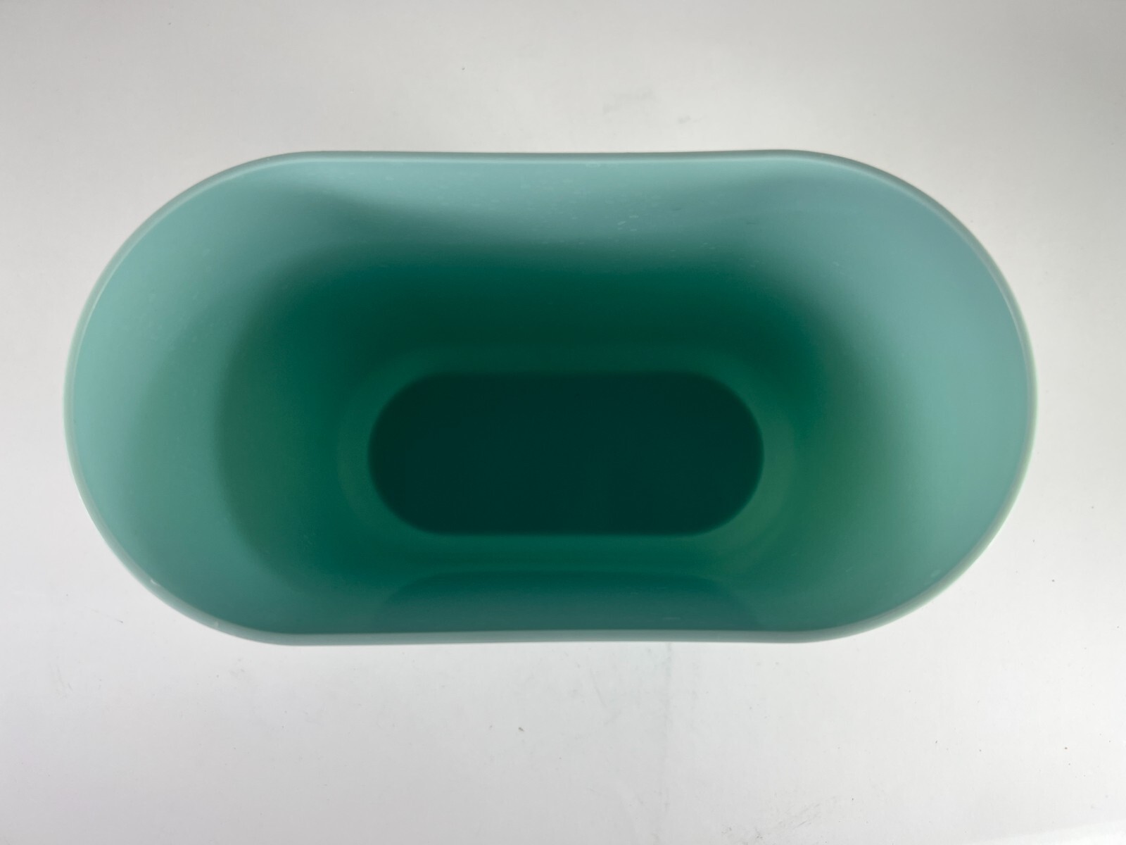 iDesign Cade Oval Slim Trash – Compact Waste Basket – Mint Green Blue