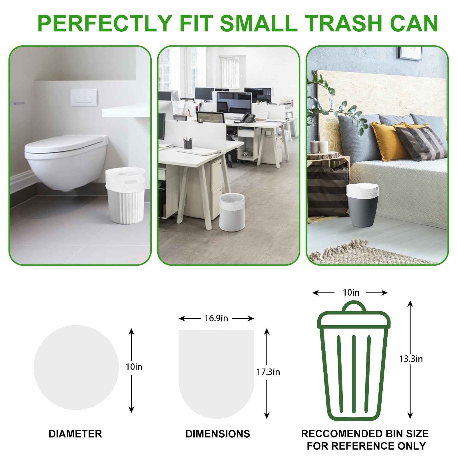 Compostable 2 Gallon Trash Bags – Biodegradable Bulk 200 Count Unscented Waste L
