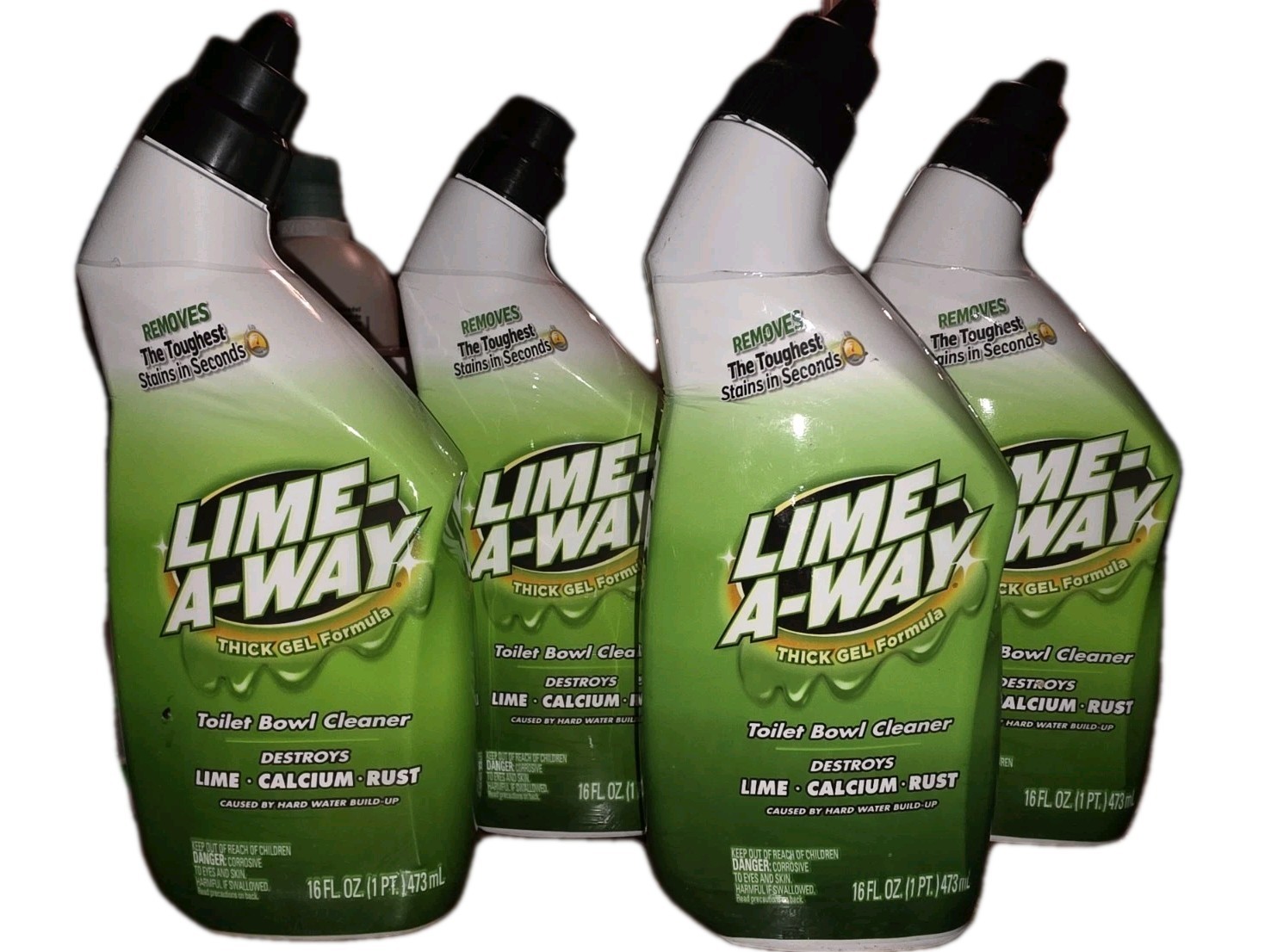 4x Lime-A-Way Lime Away Thick Gel Formula Toilet Bowl Cleaner Each 16 Oz–
