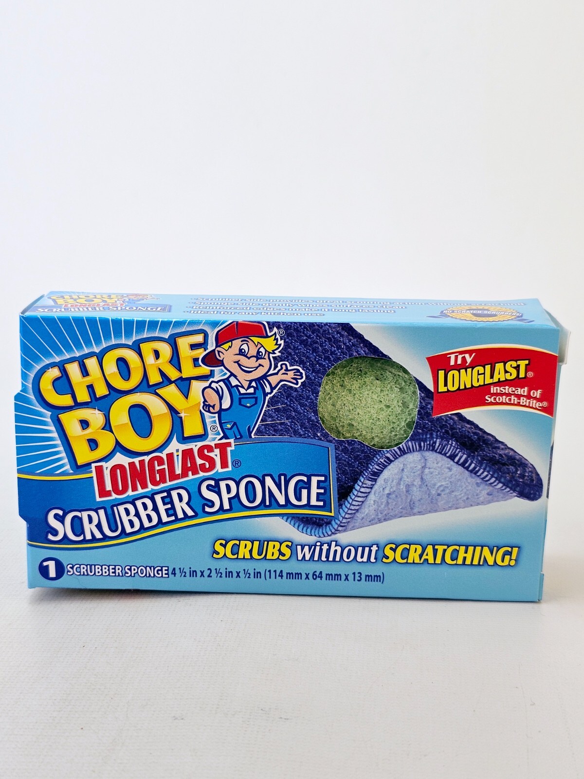 Chore Boy Longlast Scrubber Sponge Double Sided Assorted Colors Lot of 2
