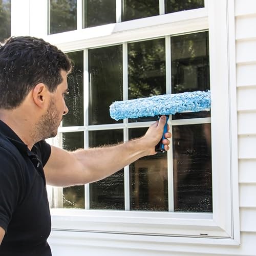 UNGER 10″ 2-in-1 Squeegee & Scrubber Window Cleaner Tool Commercial Residential