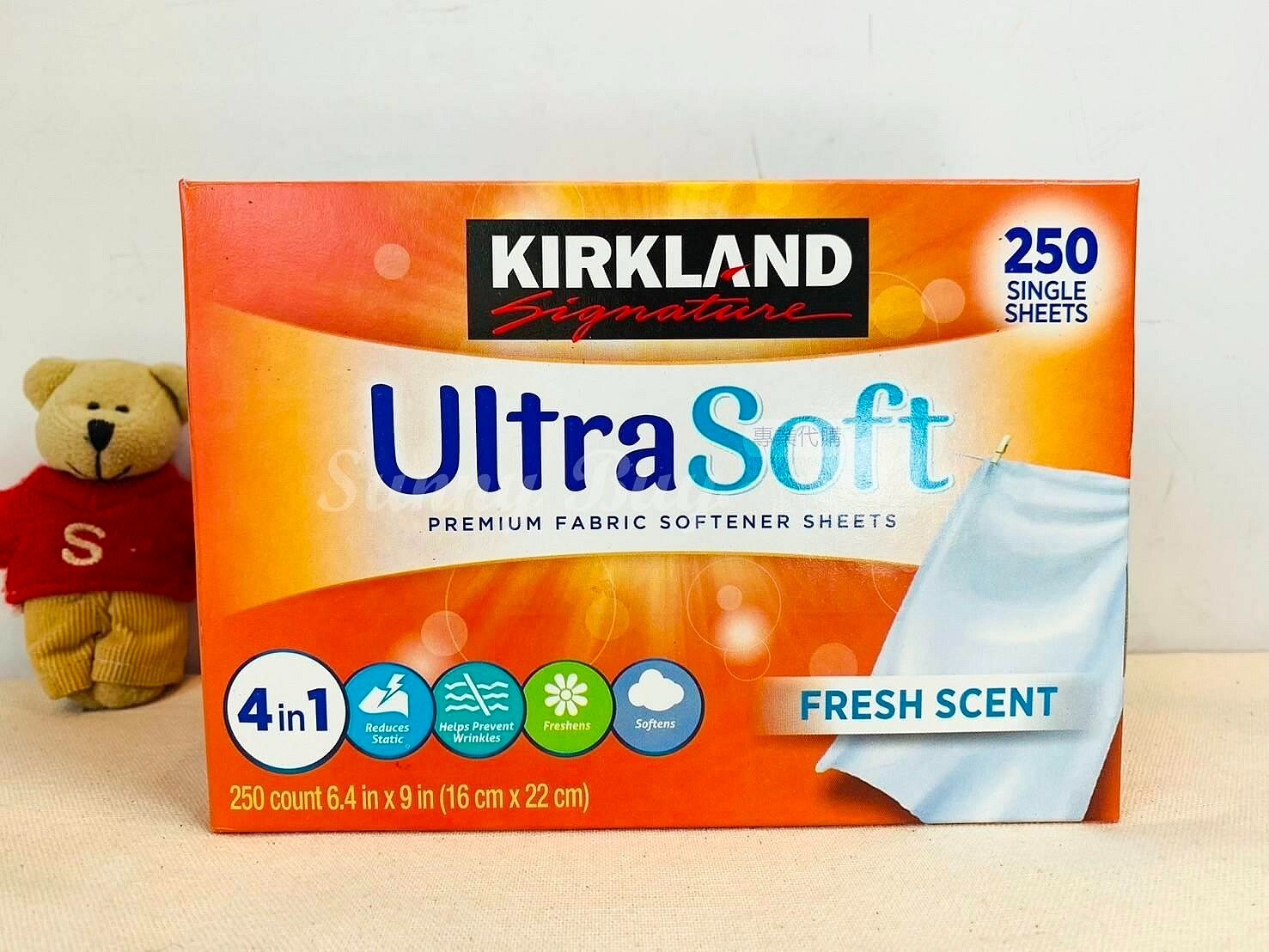 Kirkland Signature Ultra Soft Fabric Softener sheets 250 Single Sheets