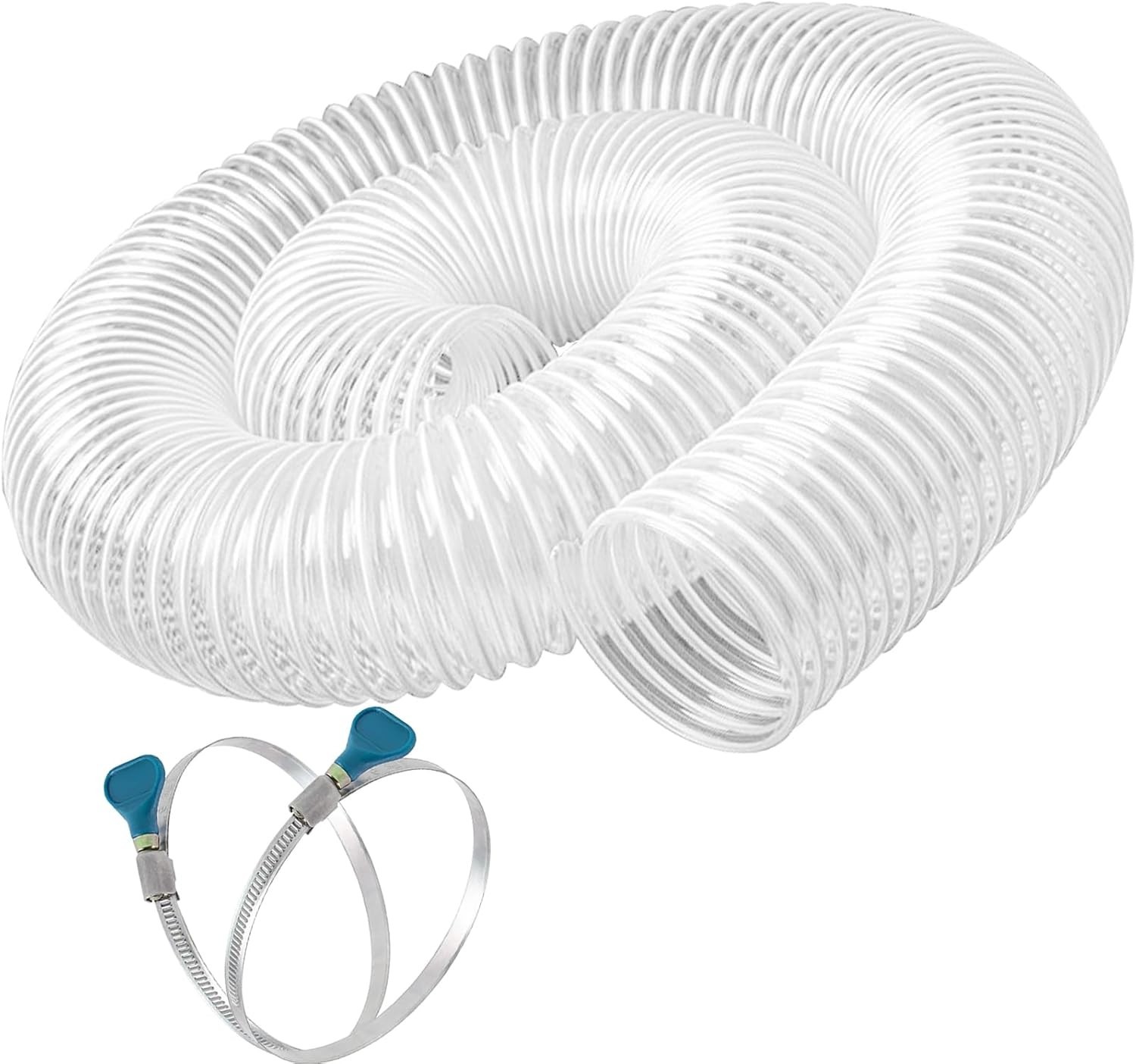 2 1/2″ x 20′ Flexible Clear PVC Dust Collection Hose – Puncture Resistant with C