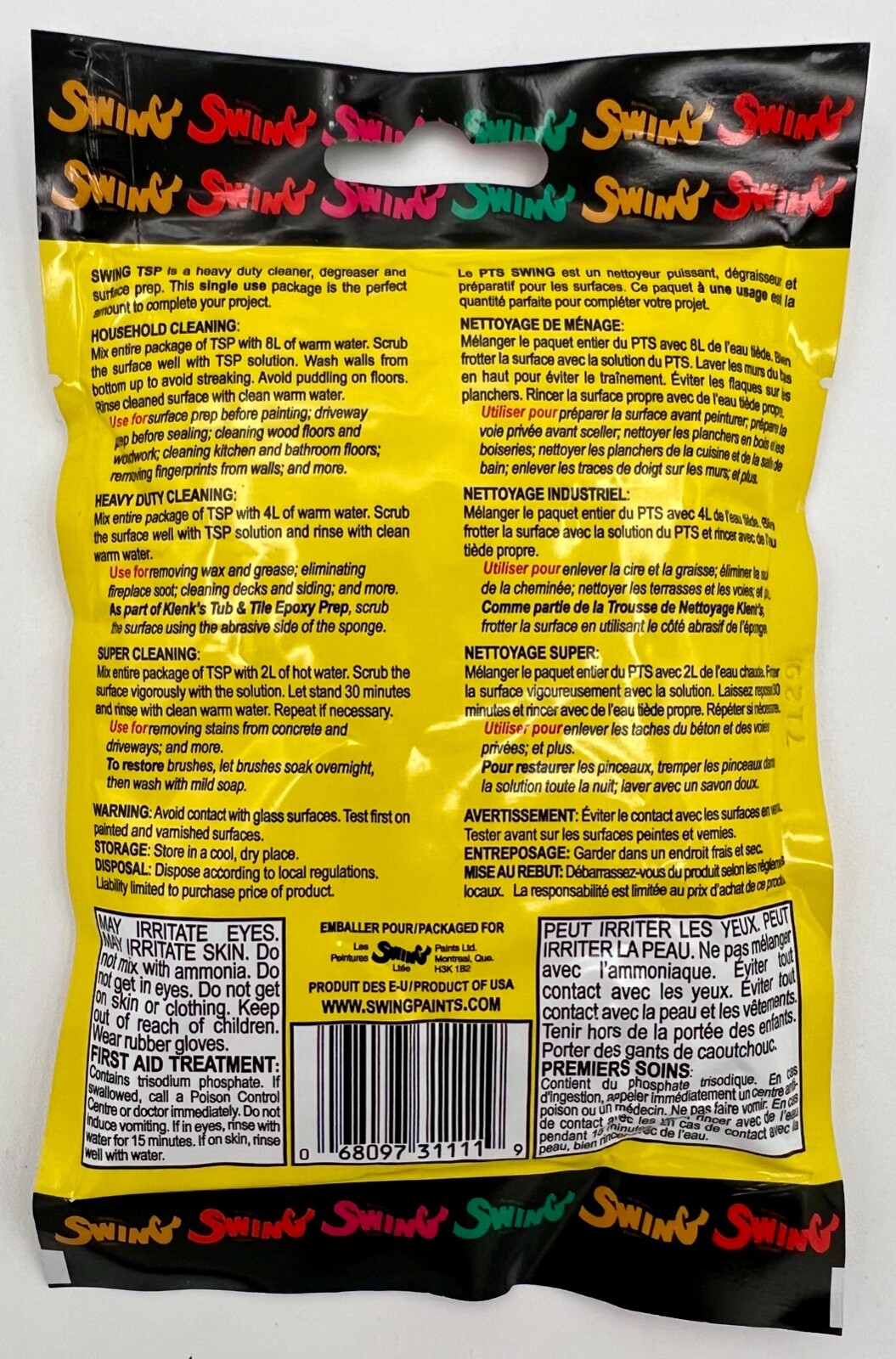 TSP powder in Convenient use package 4 packs each makes 2 gal of HD cleaner