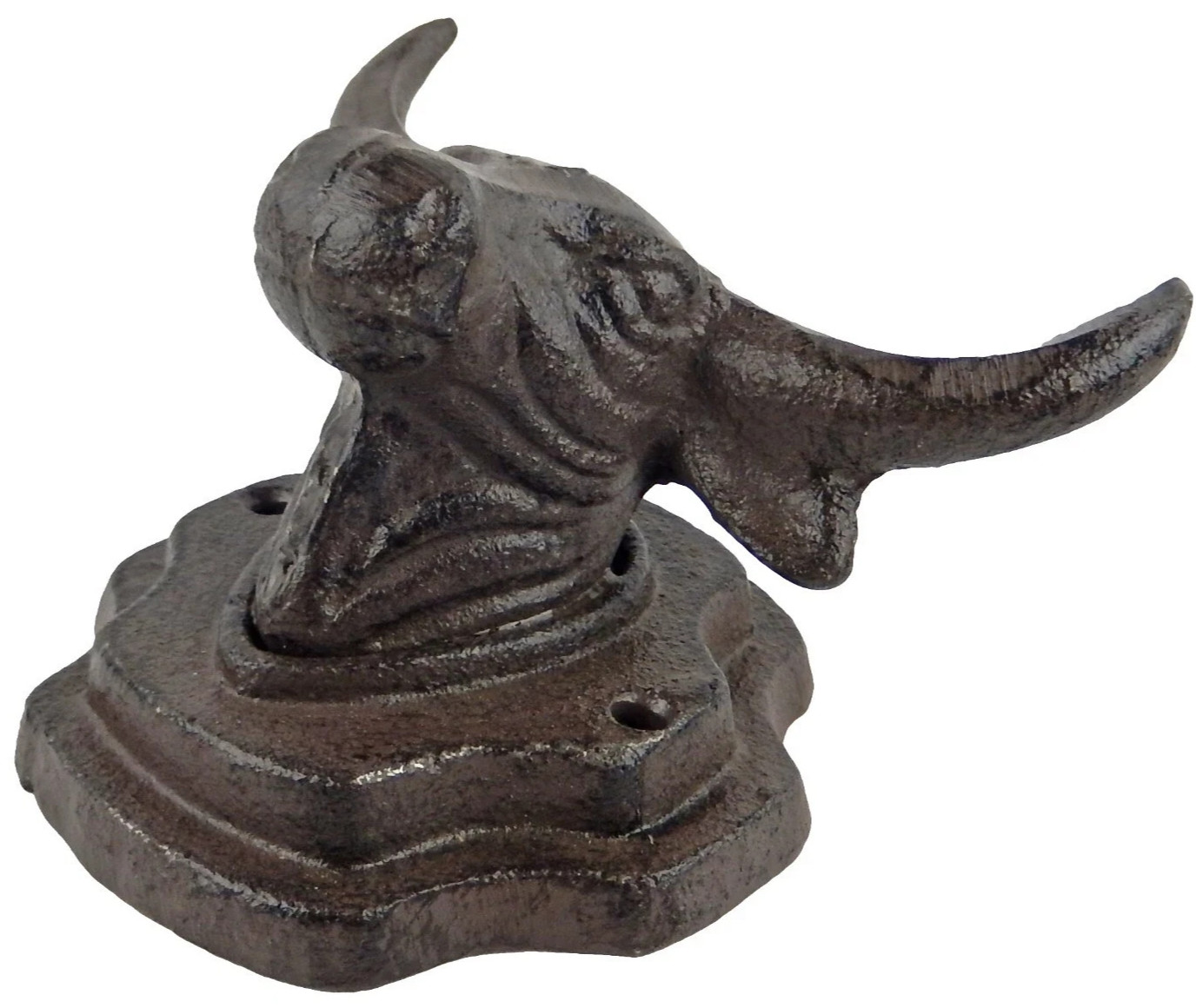 Longhorn Steer Wall Hook 5.5 Inches Bull Head Western Decor Heavy Metal Iron