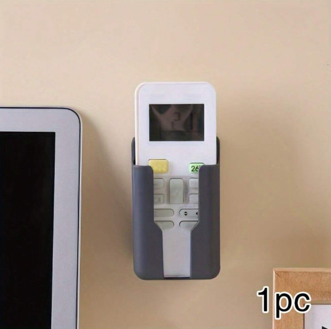 1 pc Wall Mounted Remote Control Holder Self-Adhesive Plastic Storage Box