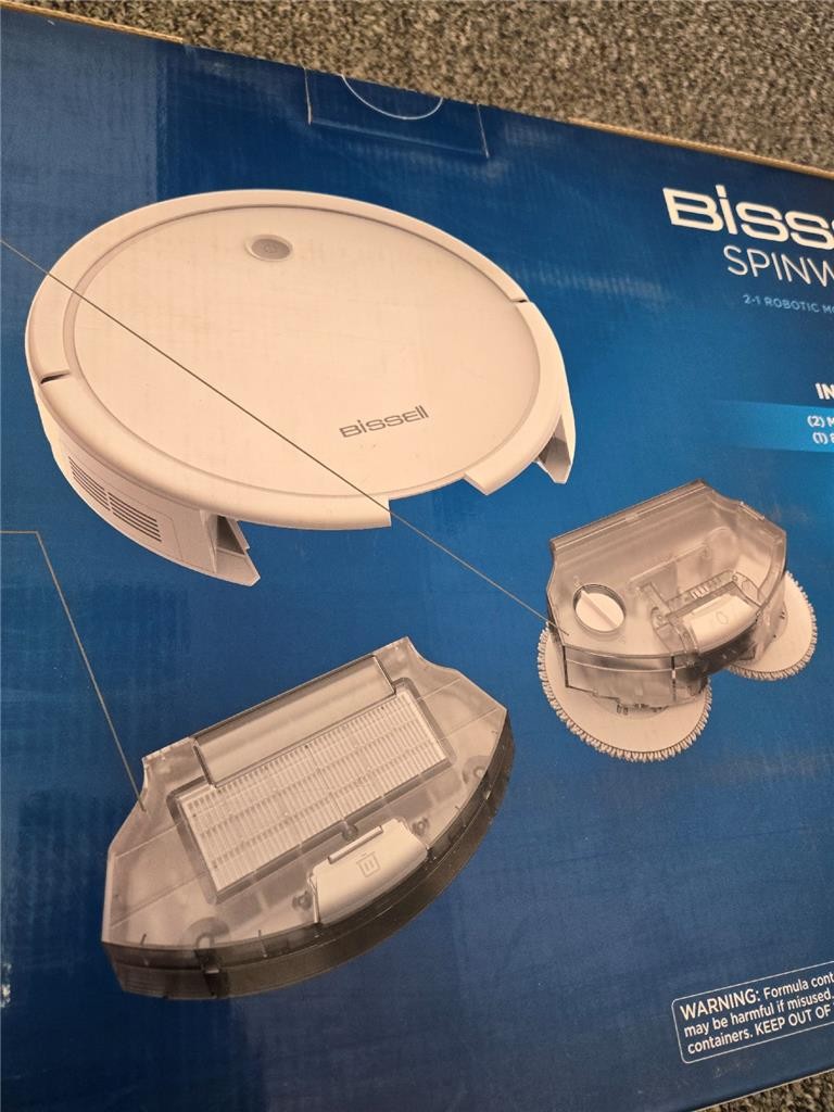 = Bissell Spinwave Hard Floor Wet & Dry Robotic Vacuum Pearl White #2859 NEW