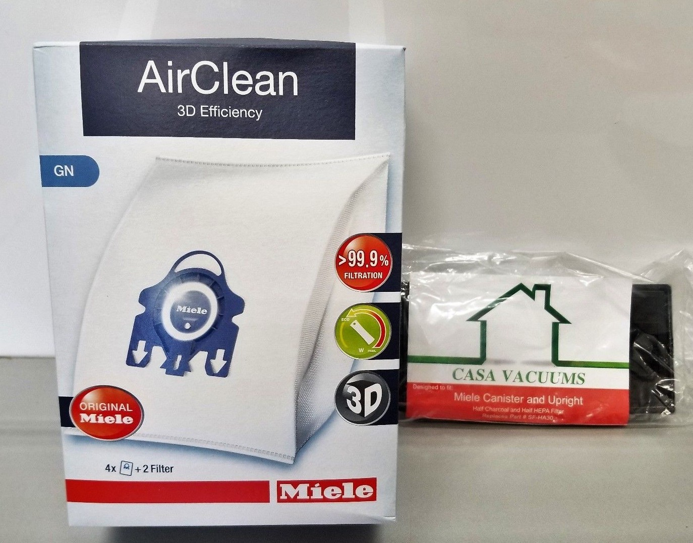 Miele Type GN + Casa Vacuums HA30 HEPA 4 Bags & 3 Filters C1 S400, S2, S600