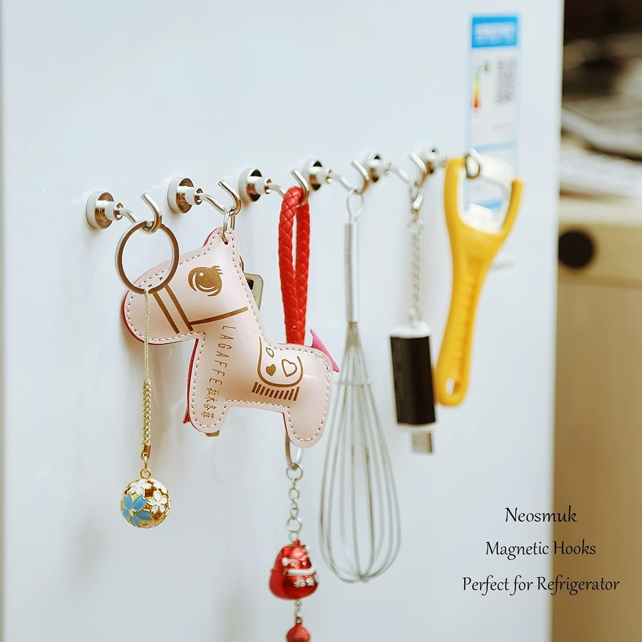 Ultra-Strong 6-Pack 30lb+ Magnetic Hooks with Rust-Free Finish for Versatile Use
