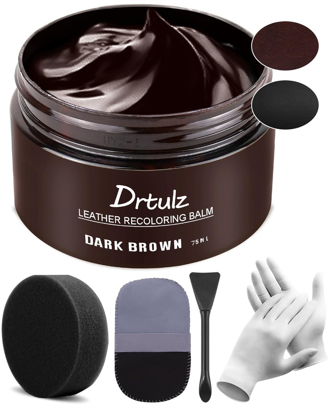 Dark Brown Leather Recoloring Balm, Leather Repair Kit for Furniture, Leather…