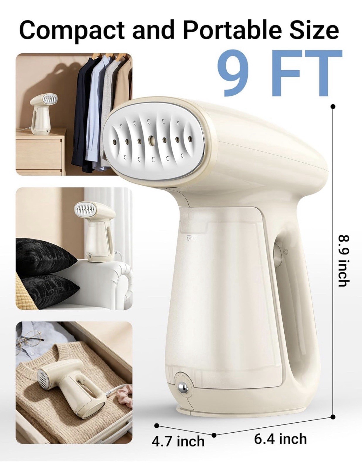 Bear Steamer for Clothes, Handheld Clothes Steamer,1300W Strong Power Garment St