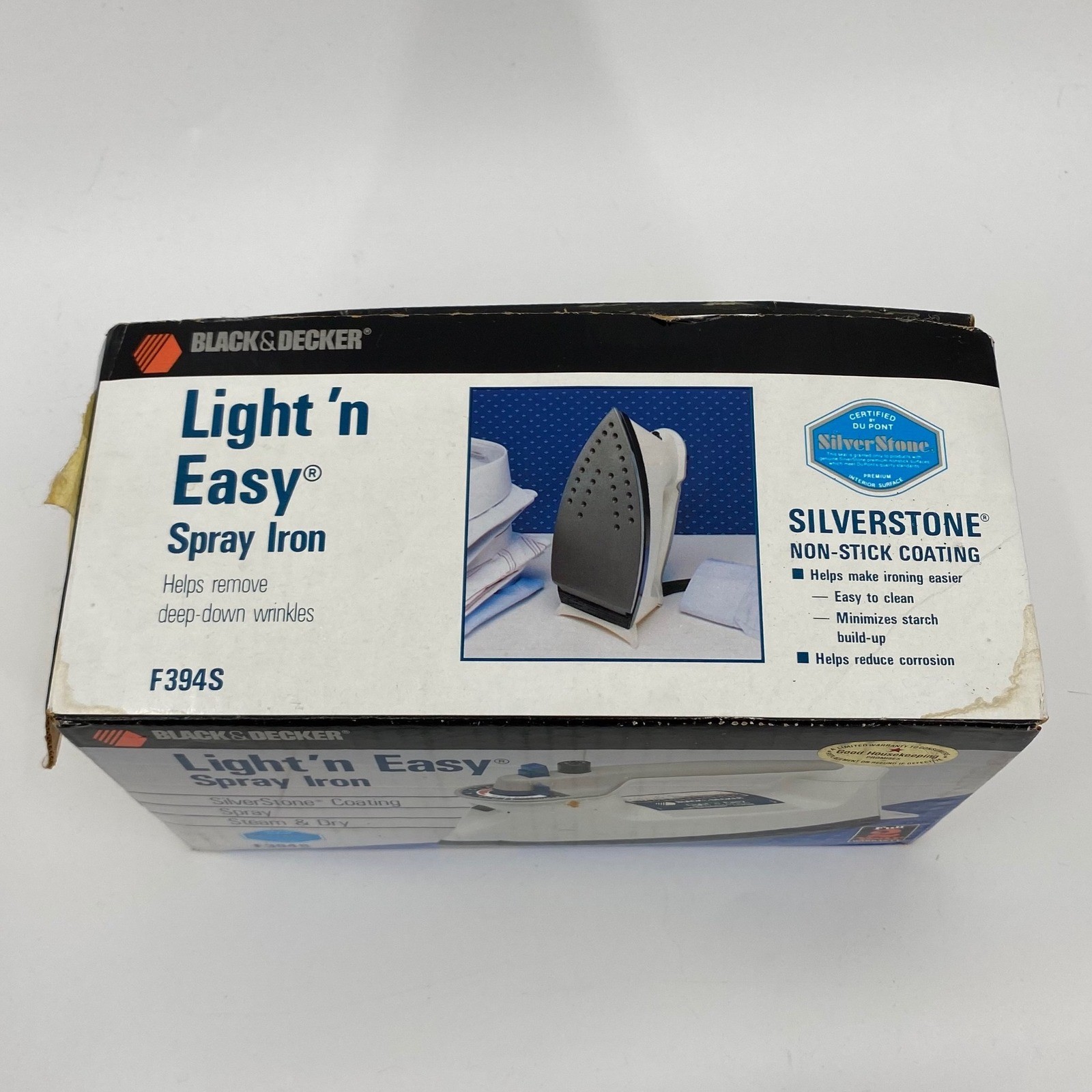 Black & Decker Light n Easy Spray Iron F394S Vintage 1989 Silverstone Non-Stick