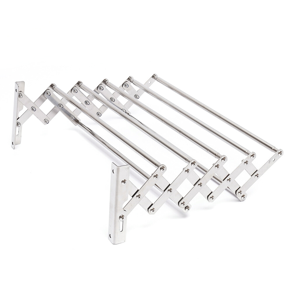 Wall Mounted Clothes Drying Rack Shelf Folding Dryer Hanger For Laundry Room