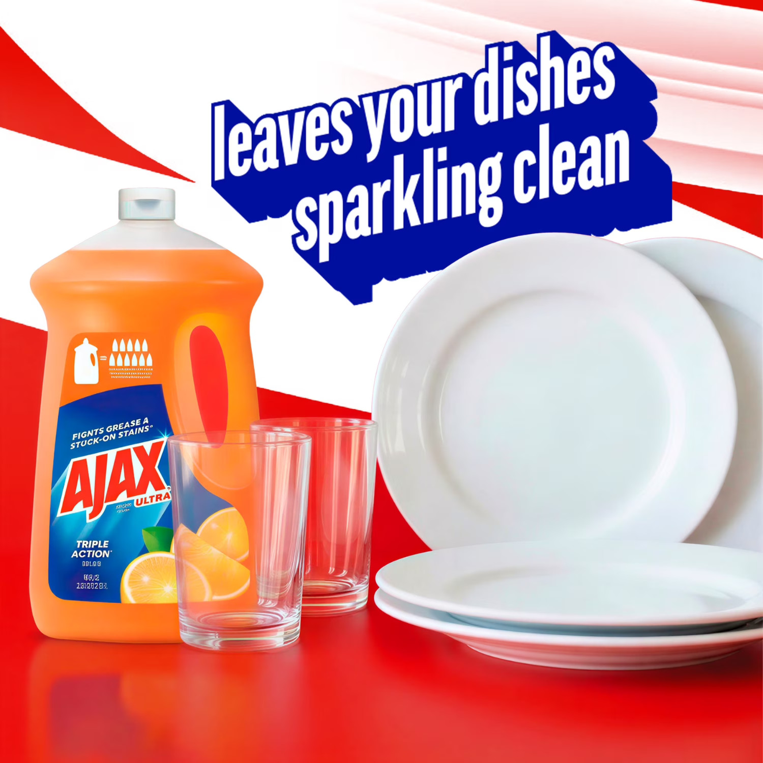 (5Pack) Ajax Ultra Liquid Dish Soap Orange Scent, Triple Action, 90 fl oz Bottle