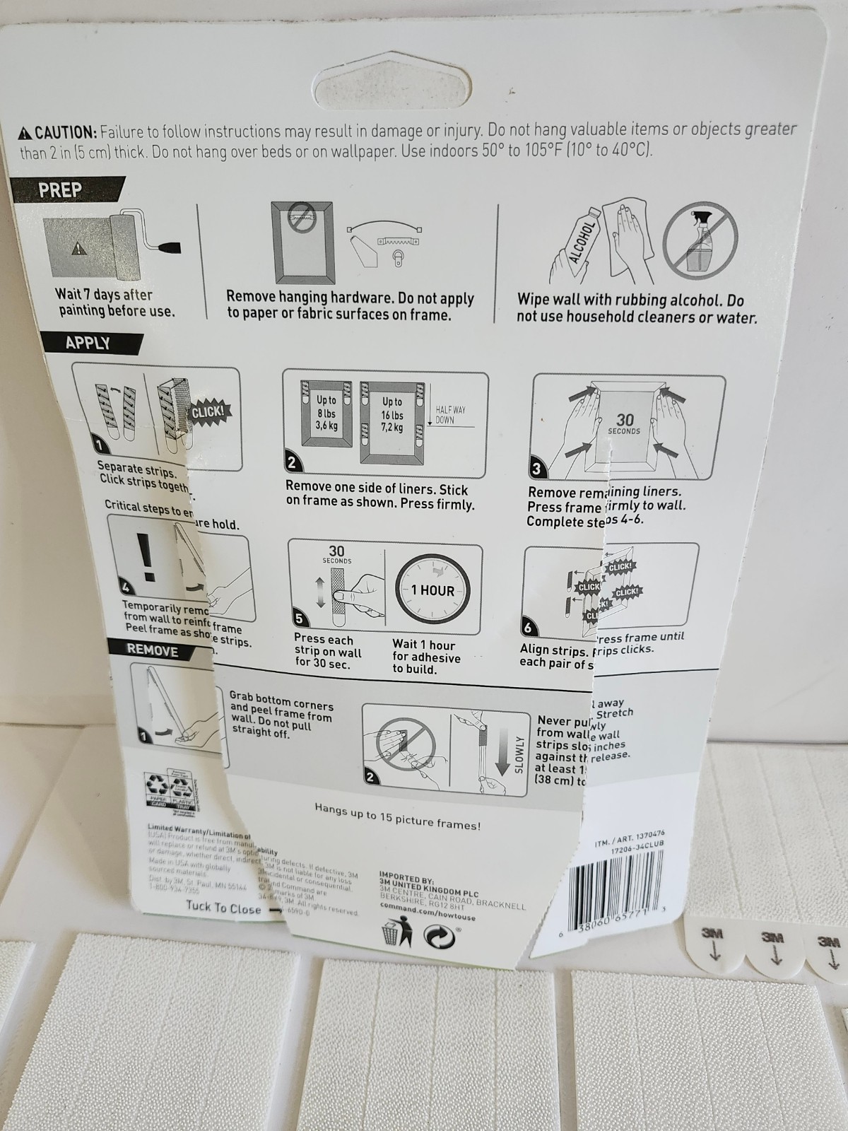16lb Large 3M Command Picture Hanging Strips 68 Pairs (136 Strips) Damage-Free