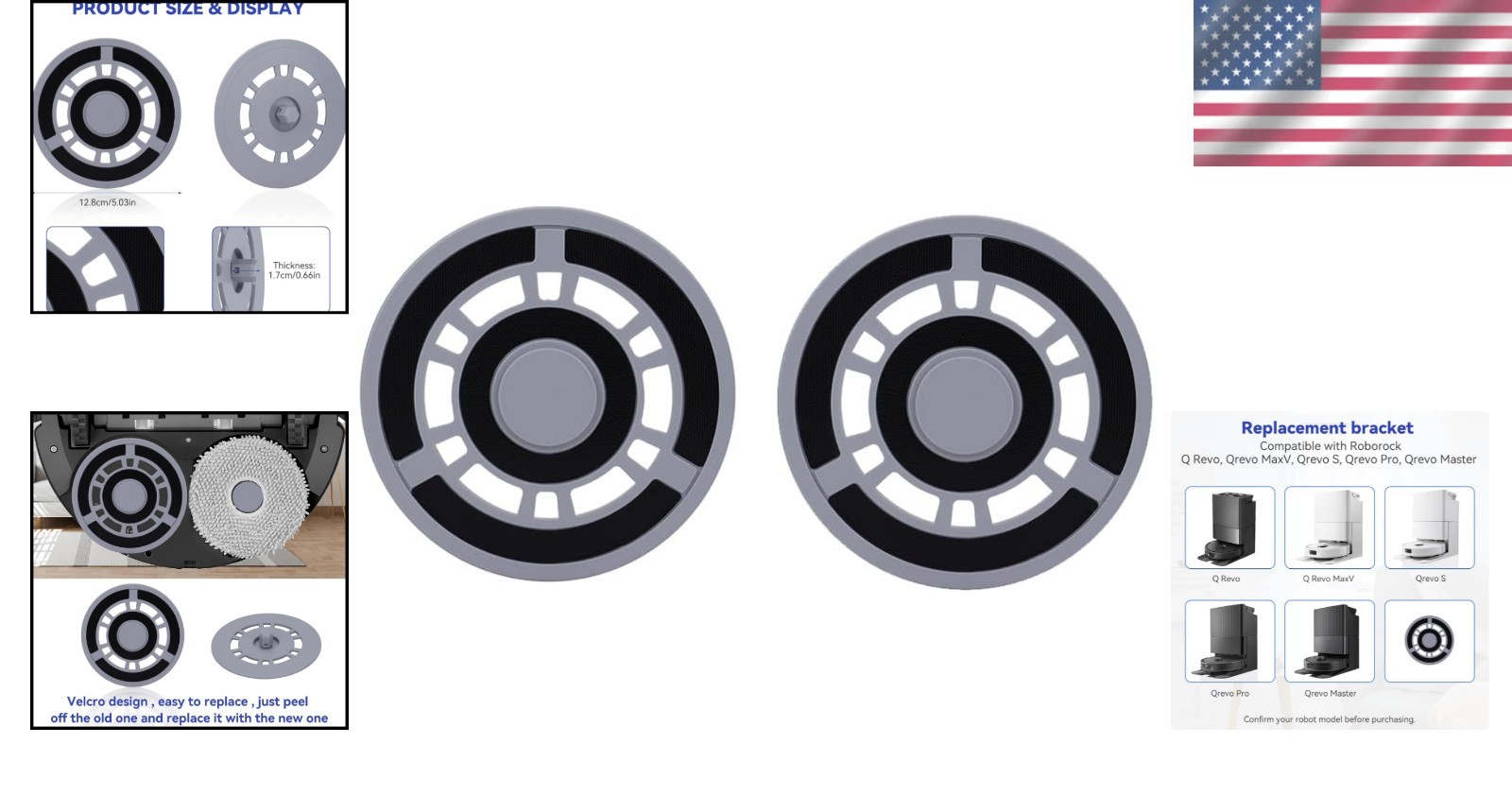 Mop Pad Plate Accessories for Roborock Q Revo, Qrevo MaxV, Qrevo S, Qrevo Pro, Q