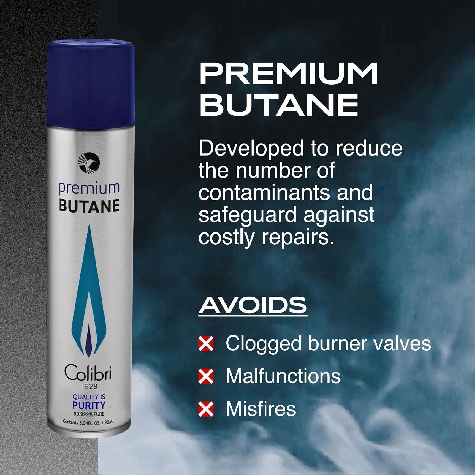 Colibri Premium Butane Fuel Refill 90ml Pack of 3 for Lighters