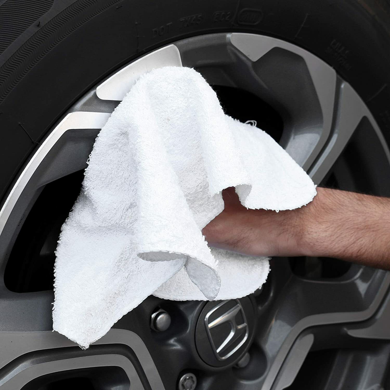 Terry Towel Washcloth Rags, Bulk Options, White Multipurpose Cleaning Cloths