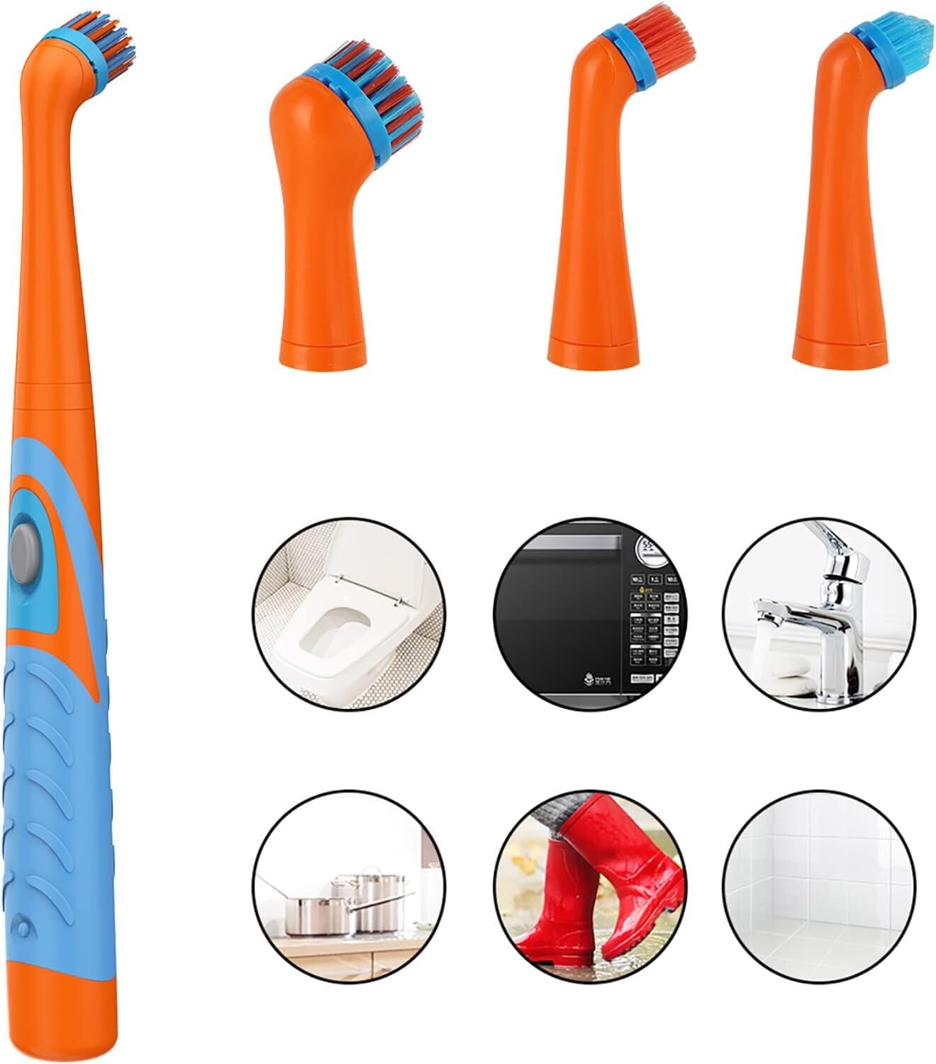 4 in 1 Electric Scrubber Portable Cleaning Brush Bathroom Kitchen Multifunction