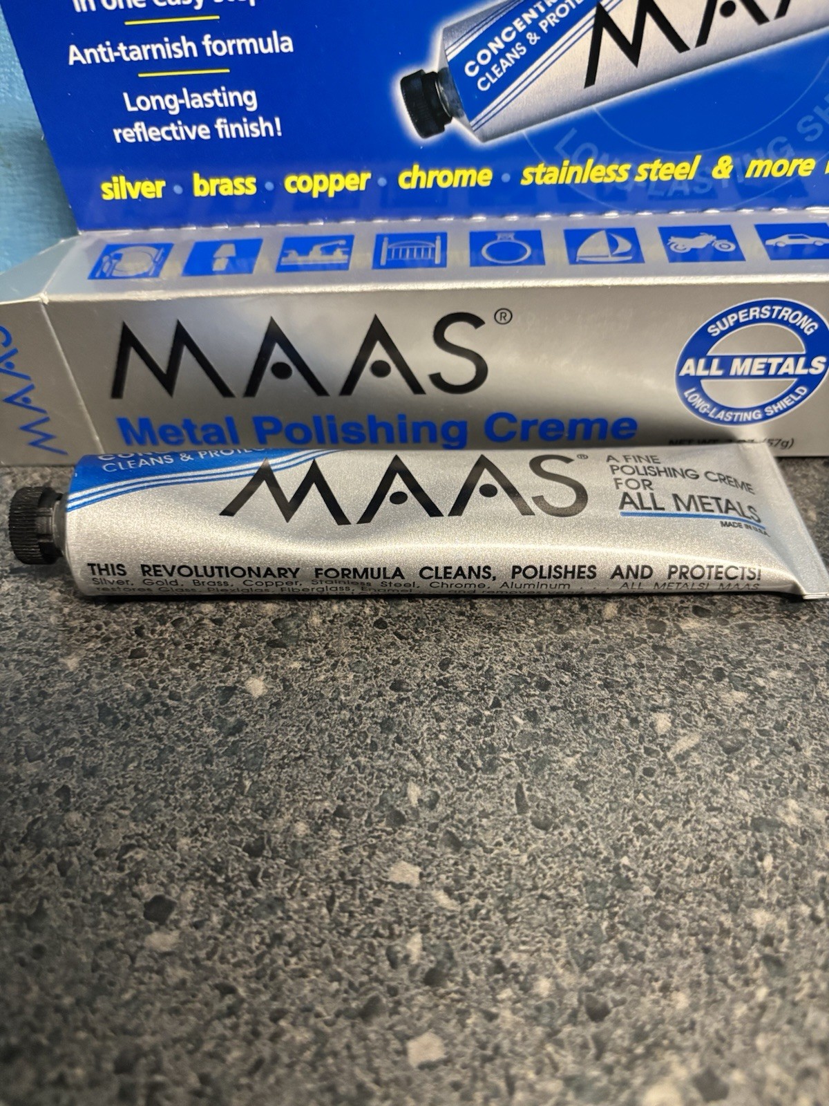 MAAS Concentrated A Fine Polishing Creme for All Metals 2 oz Tube Mostly Full