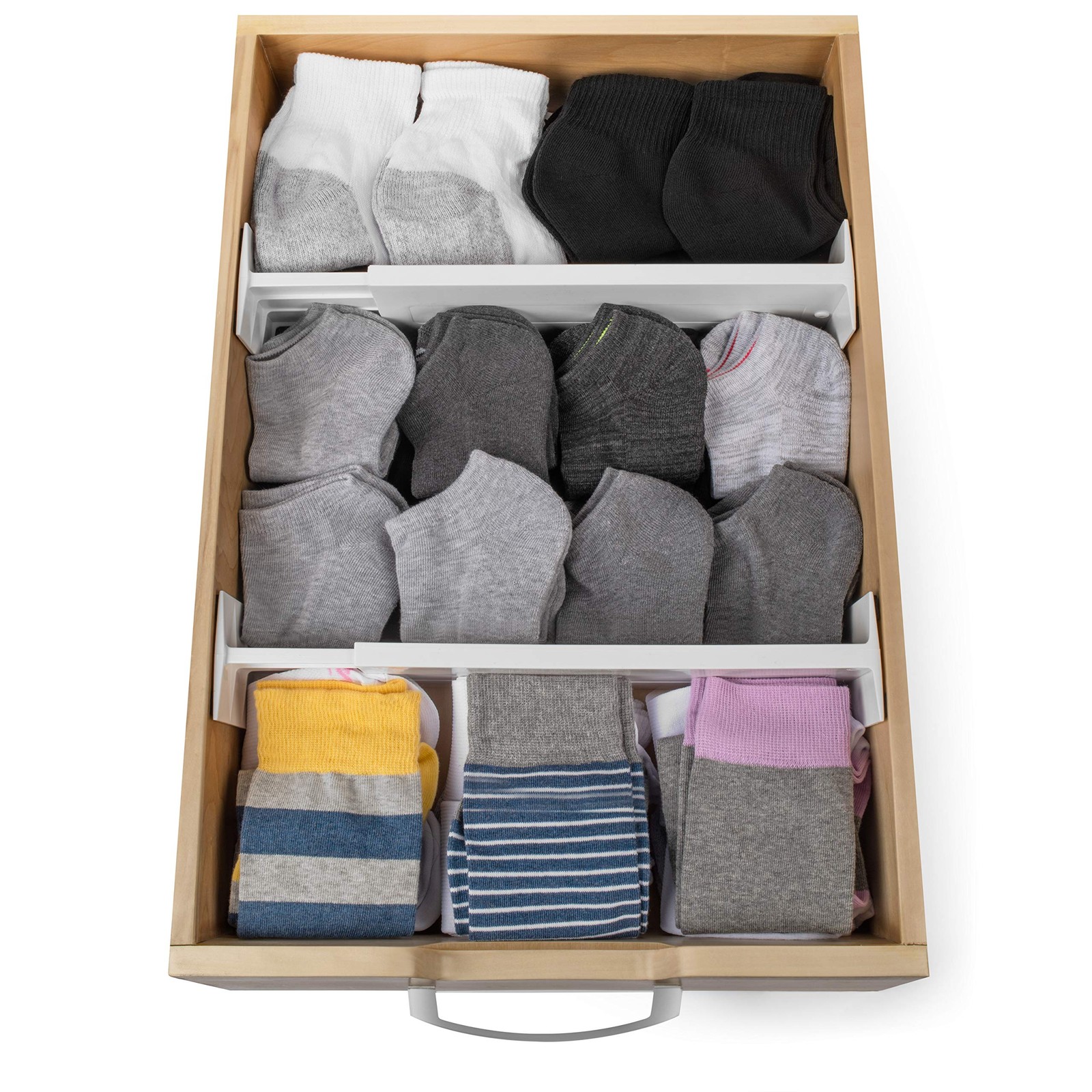 Dial Industries Adjustable Dresser Drawer 4.5 in Deep, (Set of 2), White