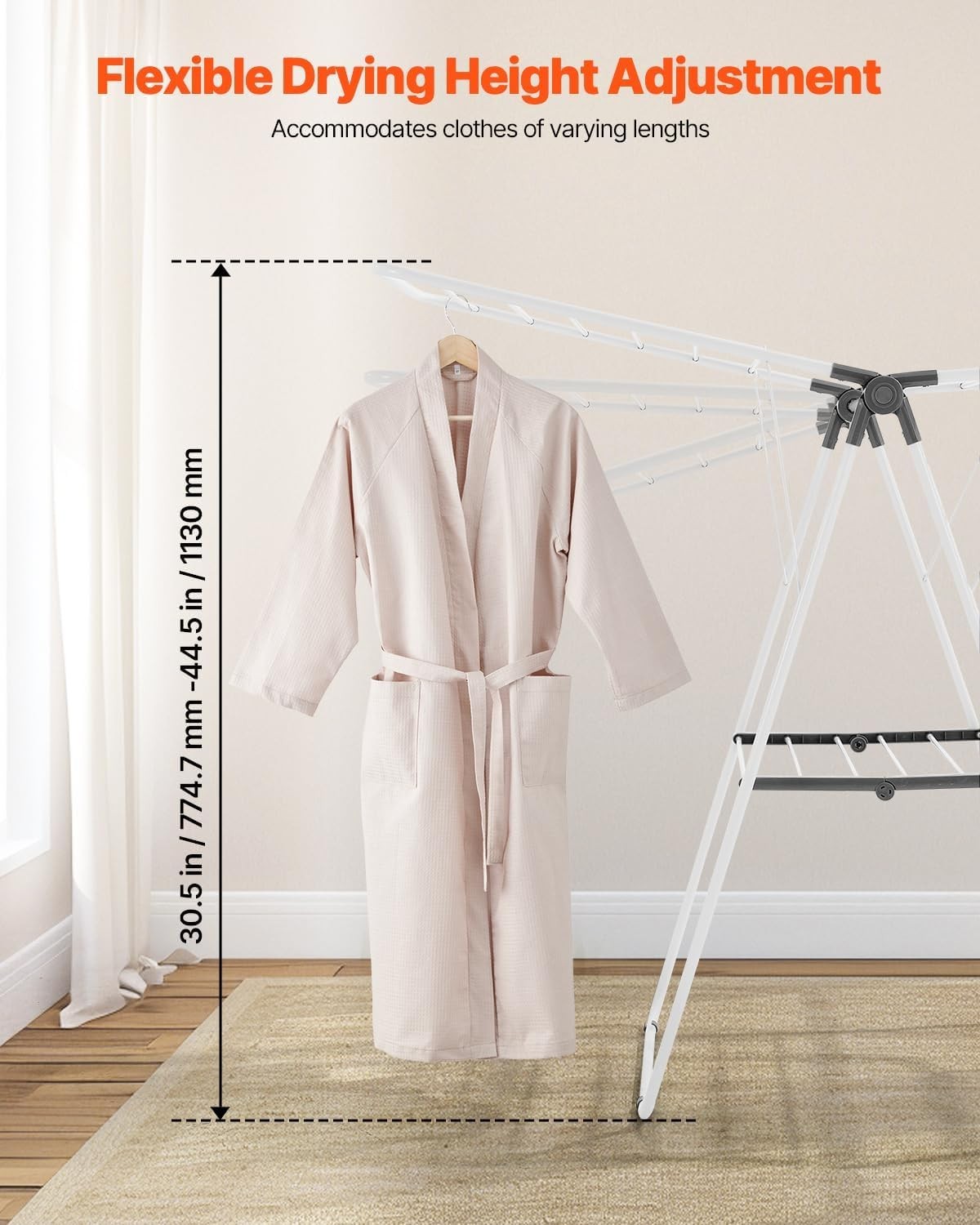 Elegant 2-Tier Foldable Laundry Dryer Rack with Sock Clips – Space-Saving White