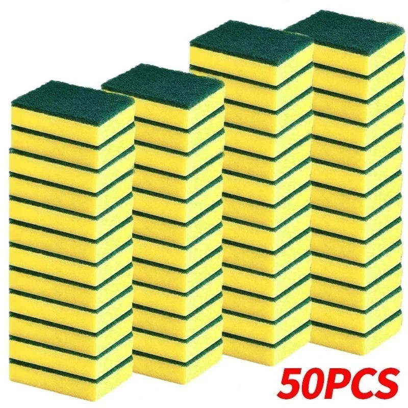 10/50 Pack Kitchen Cleaning Sponges Scourers Washing Up Non-Scratch for Dish Pad
