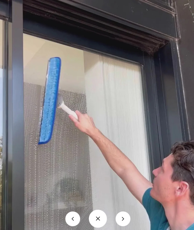 Wagtail High Flyer Window Cleaning Tool Dual Pivot 18cm/7″ Microfibre + Squeeqee