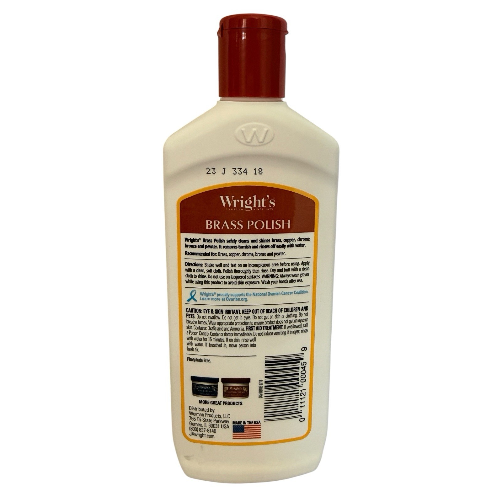 Wright’s Brass And Copper, Pewter, Chrome, Bronze Polish 8 fl oz Bottle New