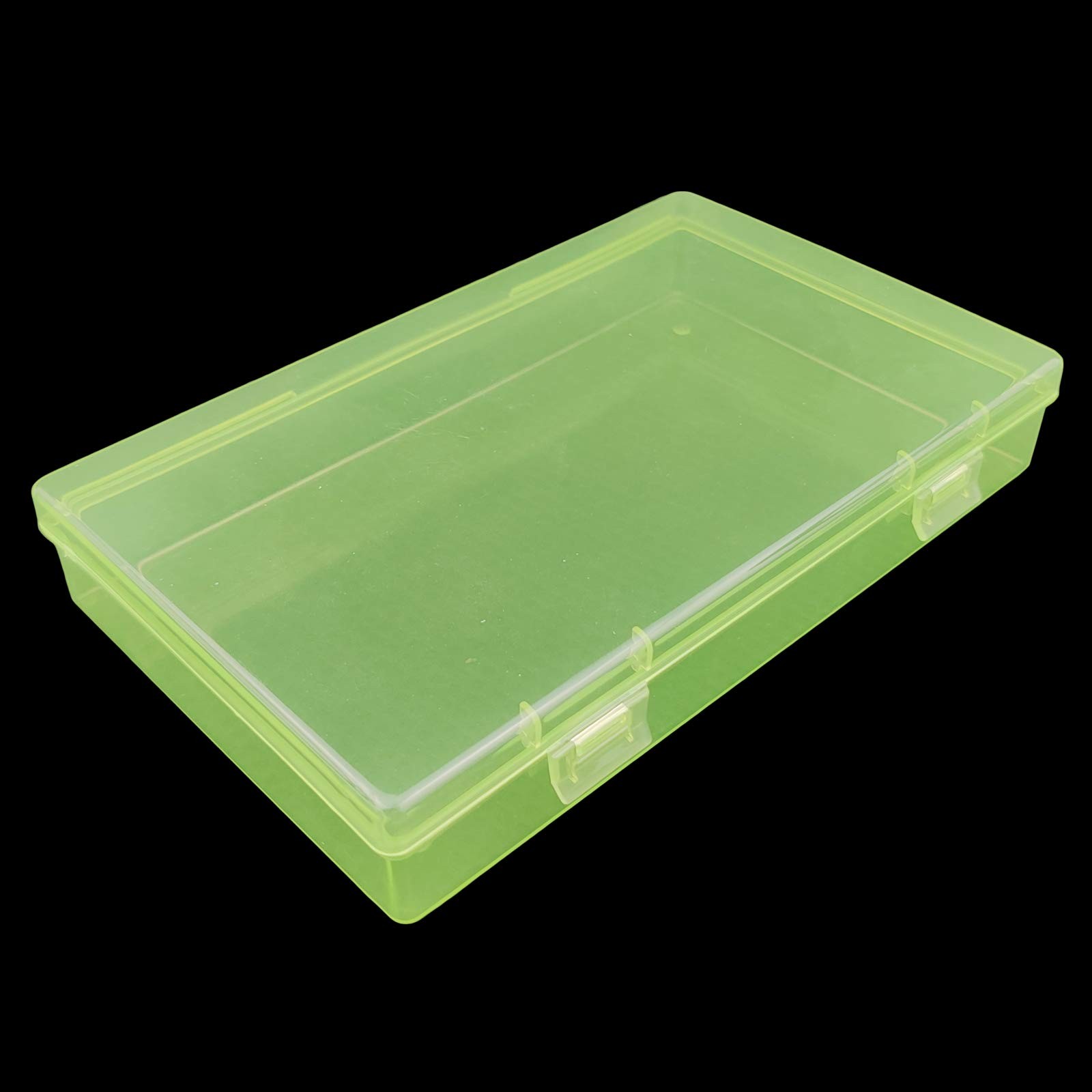 4 PCS 7.1×4.3×1.2″ Green Rectangular Plastic Boxes with Hinged Lids for Storage