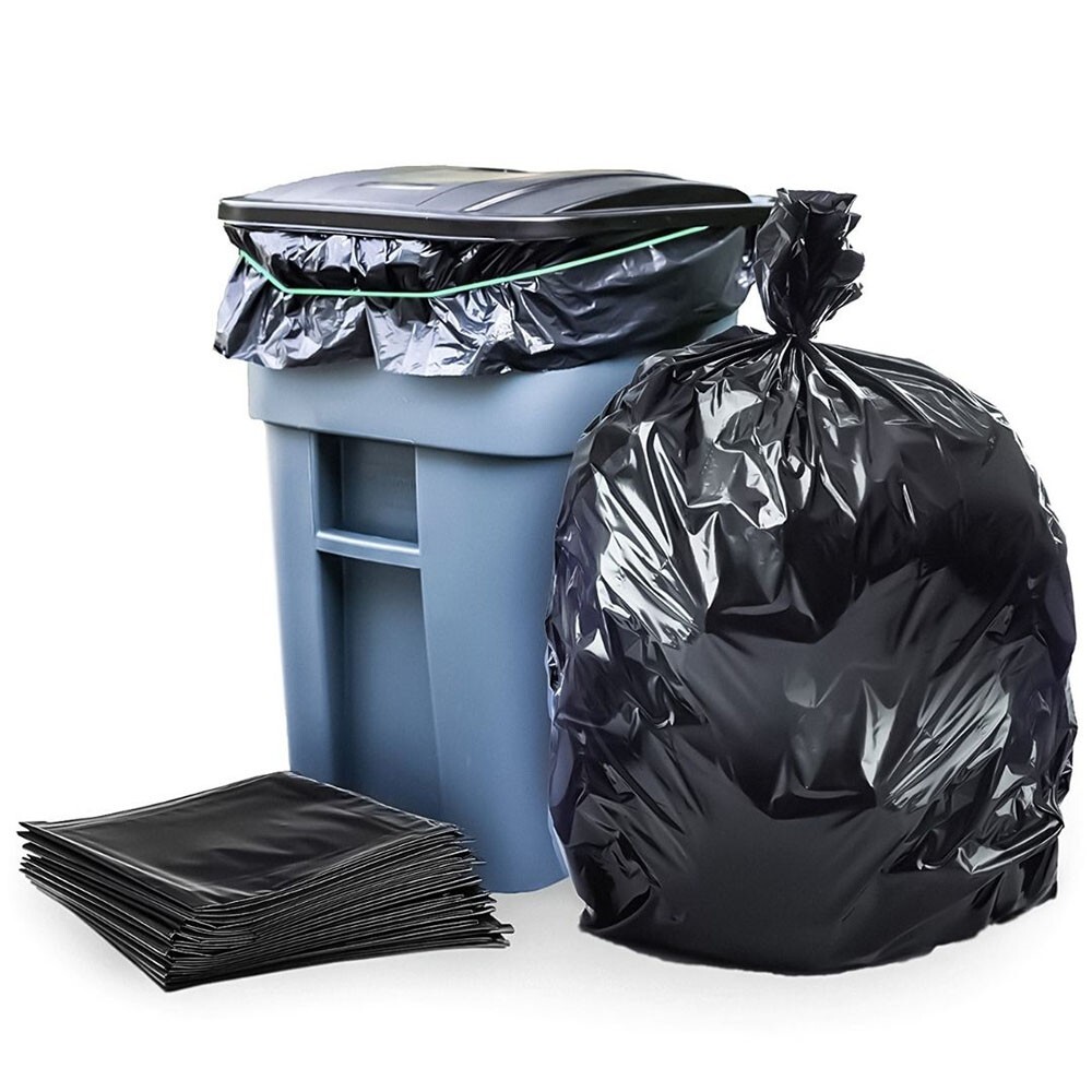 Plasticplace 95-96 Gallon Black Trash Bags, 25 Count
