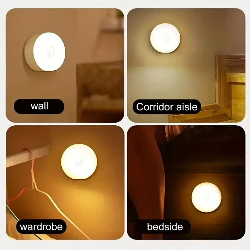 Motion Sensor LED Night Light Wireless Battery Powered Closet Cabinet Light