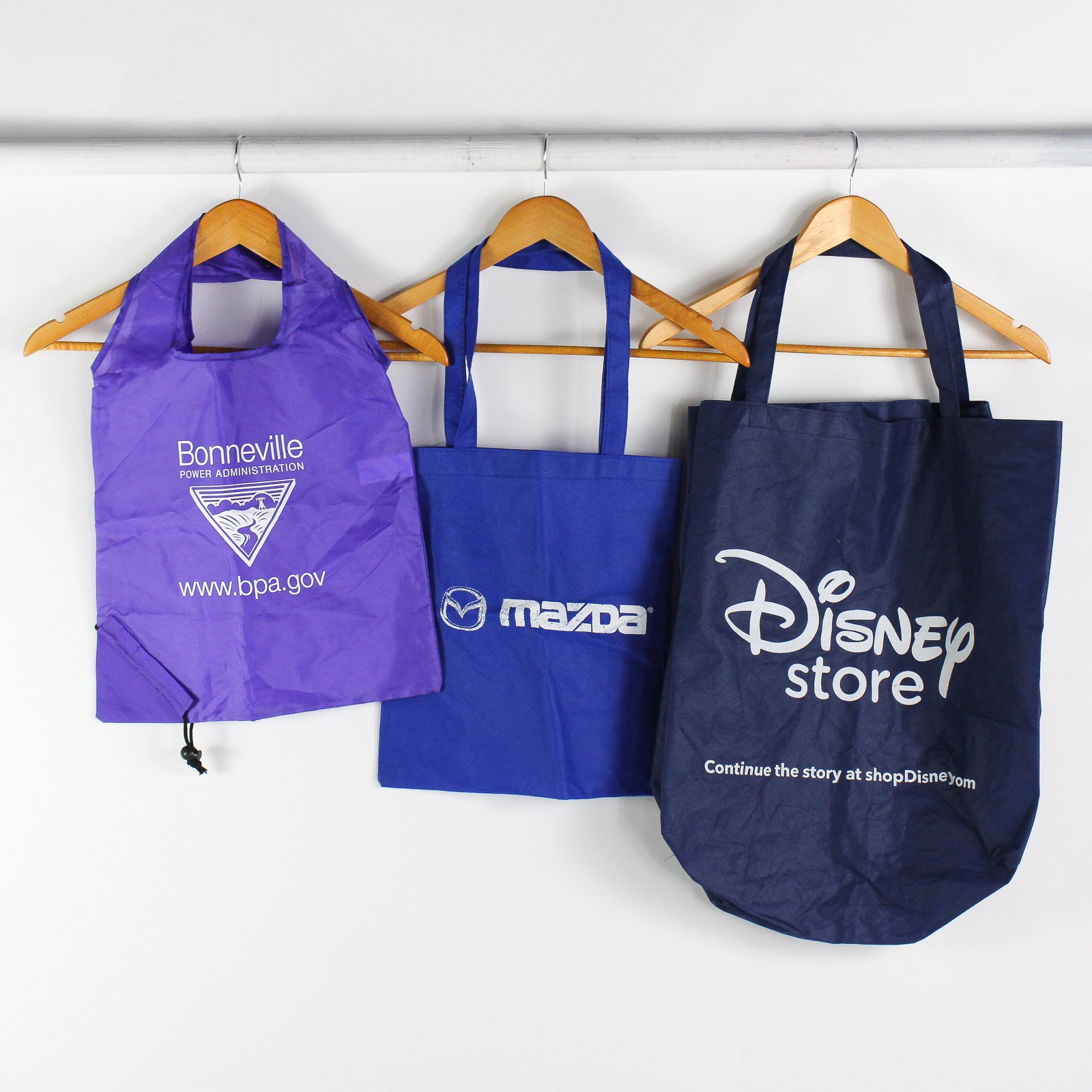 Mixed Lot of 10 Branded Tote Bags Beige Blue Purple