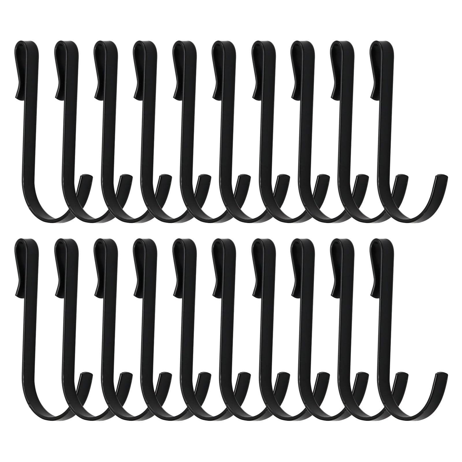 20 Pcs 1.1 inch S Shaped Hanging Hooks, Black Snap-On Hooks, Stainless Steel …