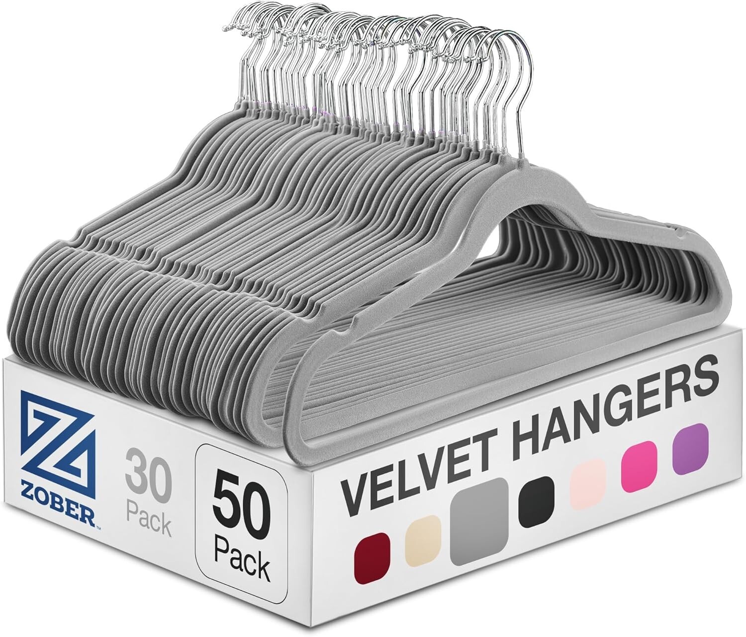 Versatile 50 Pack Velvet Hangers – Heavy Duty Non-Slip for All Clothing Types