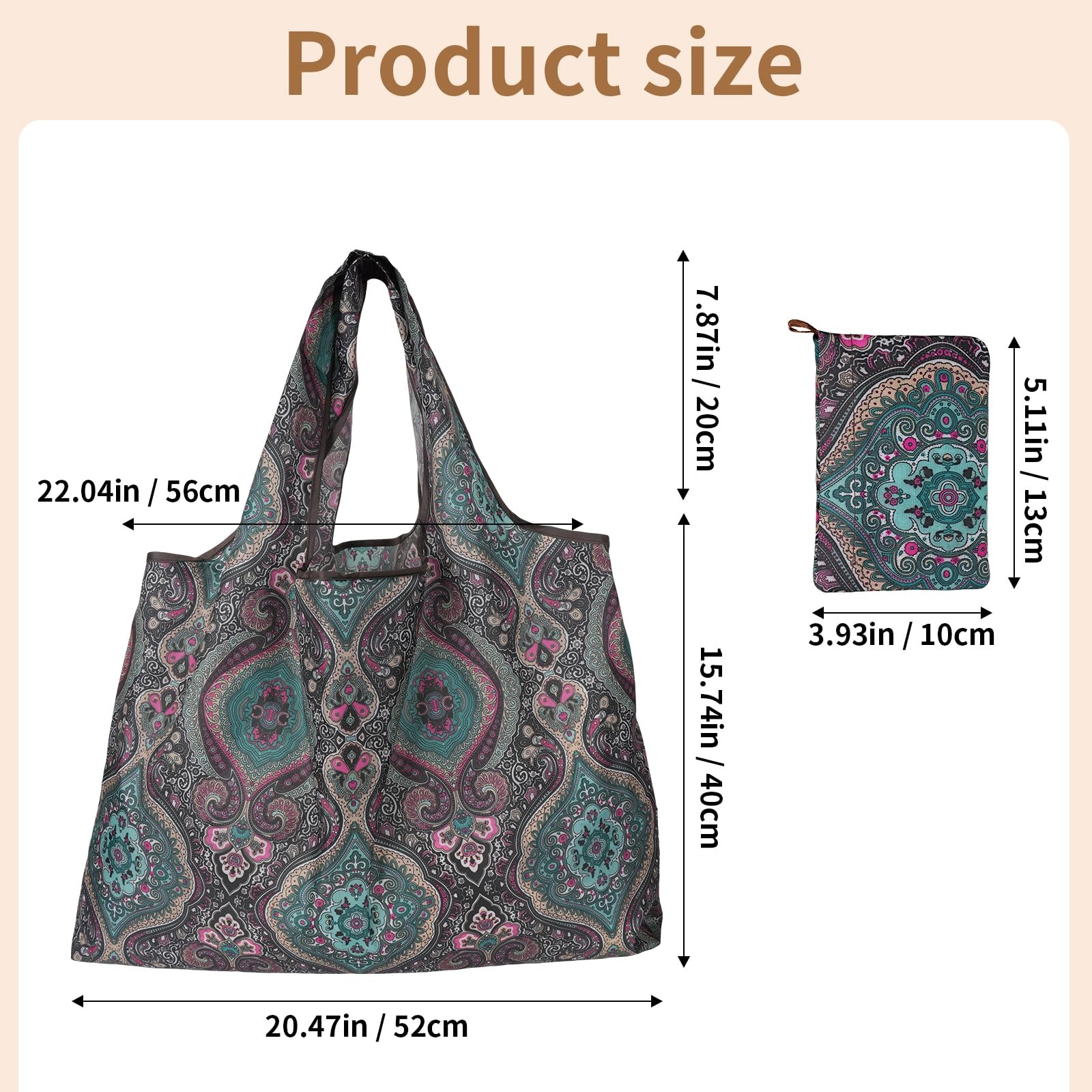 Extra Large Foldable Grocery Bag 22×15 Inch Holds 44 Lb Reusable 3 PCS