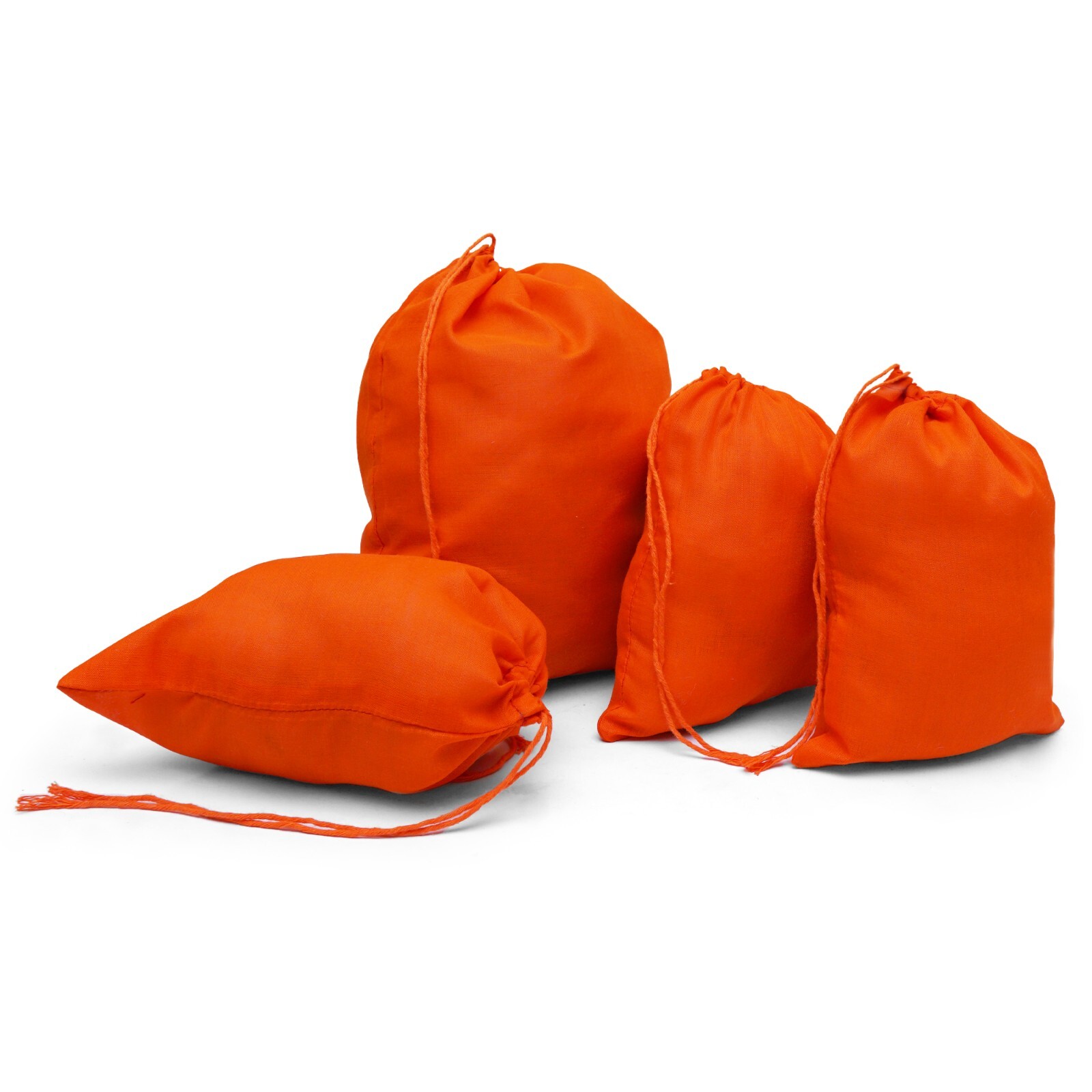 Oange Cotton Reusable Produce Muslin Bags –Multipurpose Holiday Bag Sack