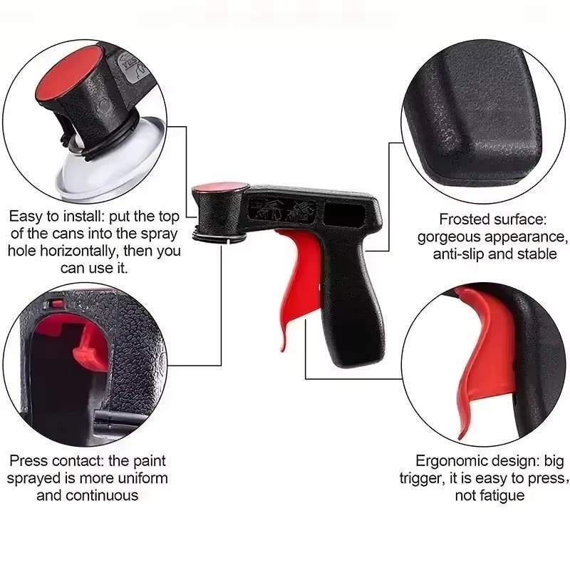 1 Pcs Plastic Portable Spray Paint Handle, Universal Reusable Car Color Changing