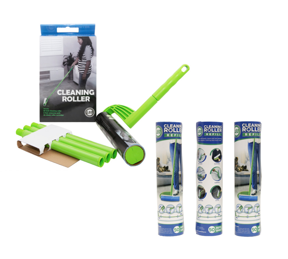 Leo Cleaning Big Lint Roller 3 / 6 Roll of Refill Pet Hair Removal Floor Roller