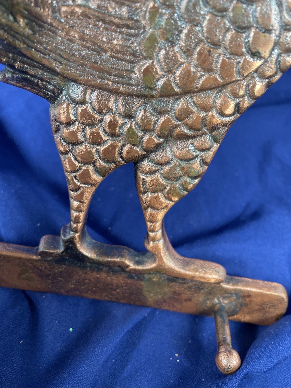 Metal Copper Colored Rooster Key Towel Hanger