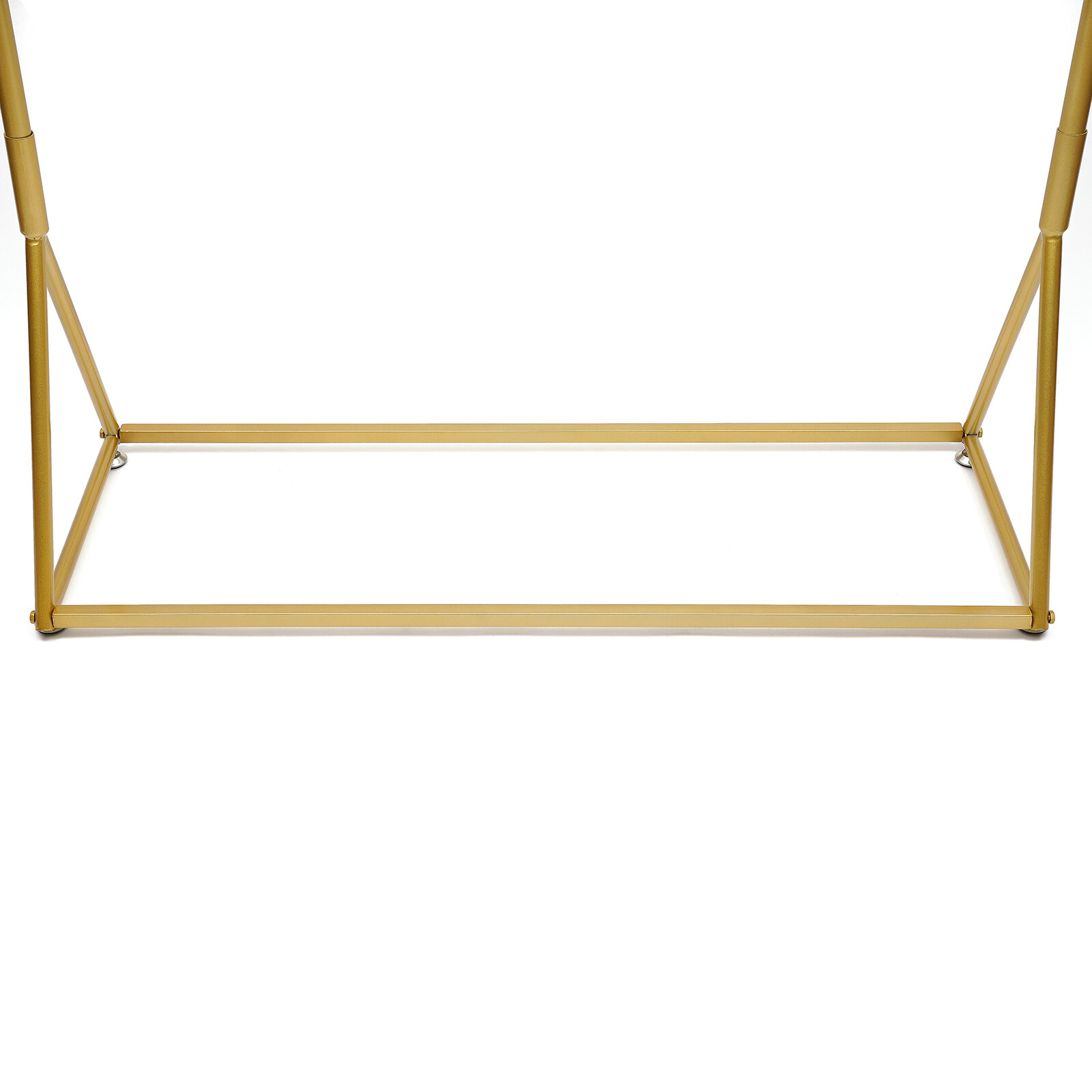 2 Tiers Freestanding Metal Clothes Rack Iron Retro Golden Portable Garment Shelf
