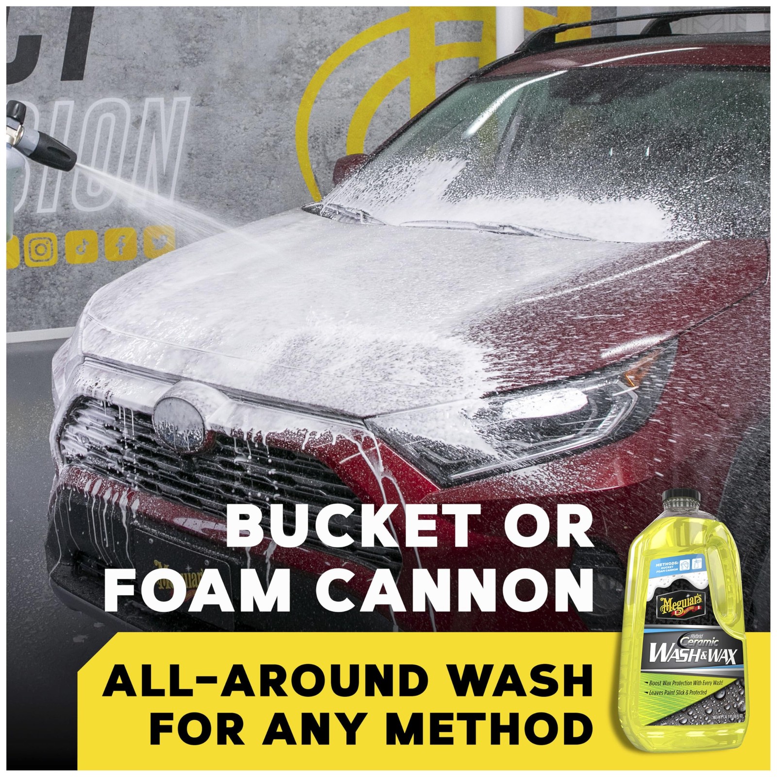 Meguiar’s Hybrid Ceramic Wash & Wax – Sophisticated Car 48 Fl Oz (Pack of 1)
